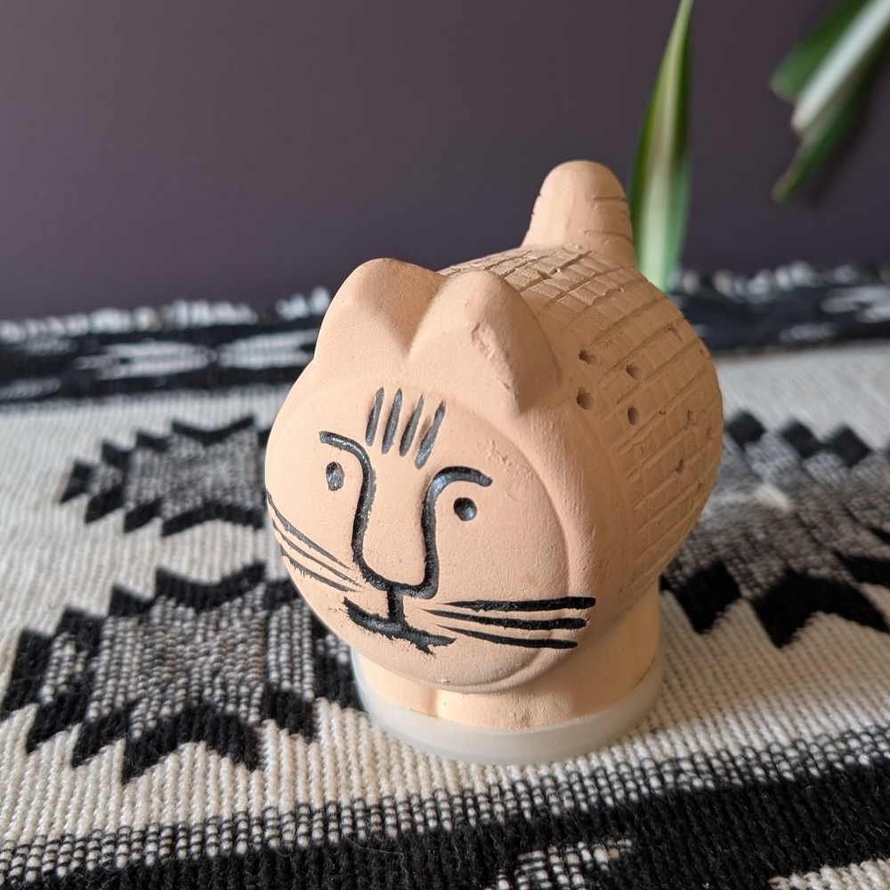 Lisa Larson Terracotta Cat Figurine Potpourri Holder Vintage